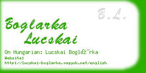 boglarka lucskai business card